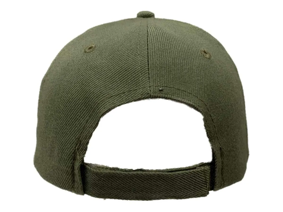 Army Green XM Structured Adjustable Strap Blank Hat Cap