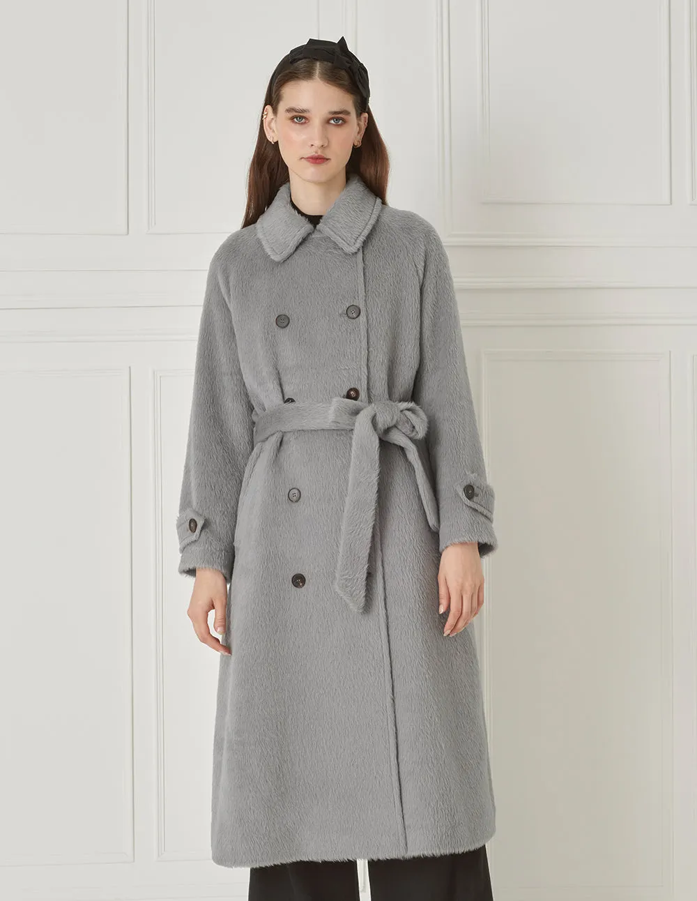BORA AKSU Elegant And Simple Alpaca Blend Belted Woolen Coat