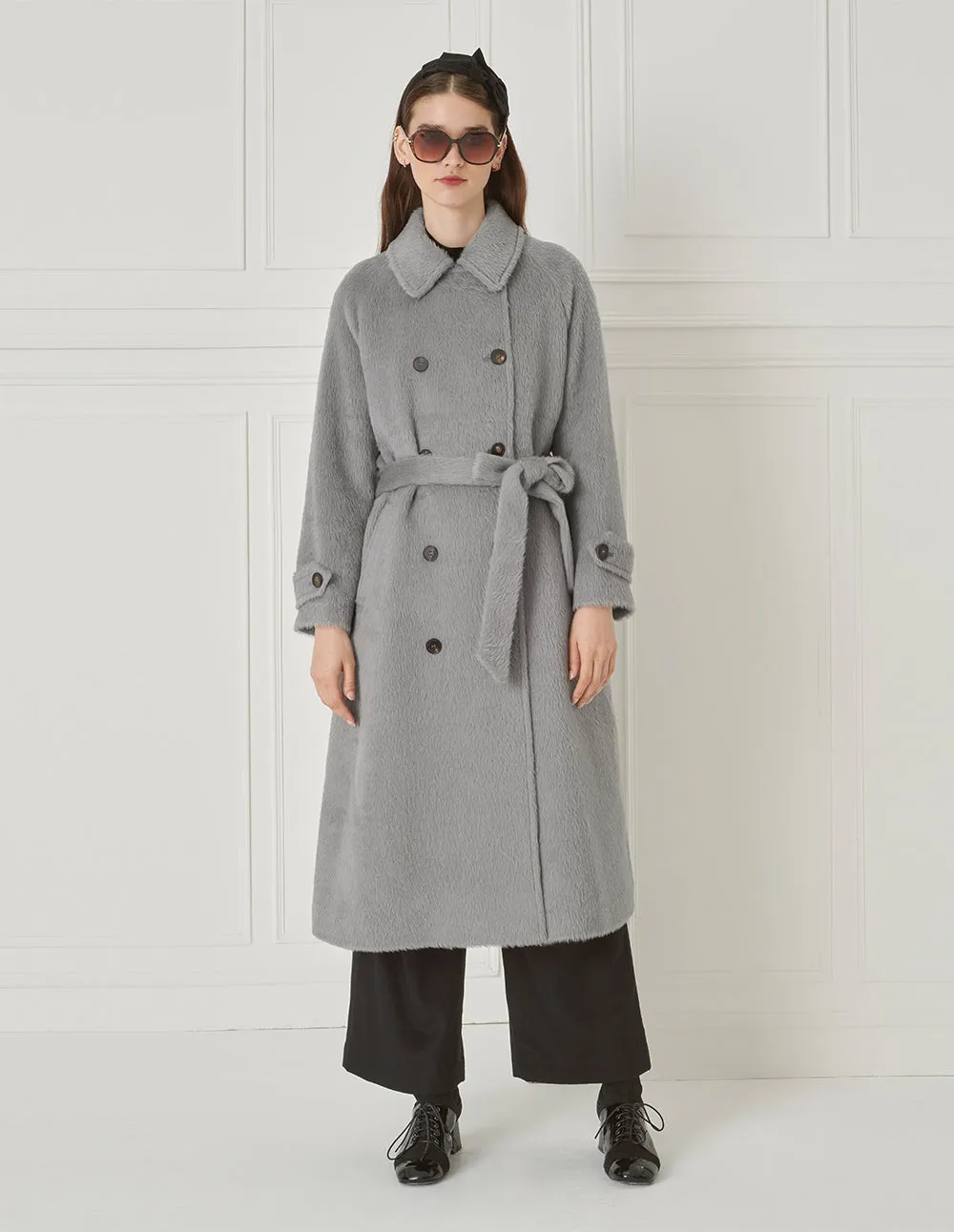 BORA AKSU Elegant And Simple Alpaca Blend Belted Woolen Coat
