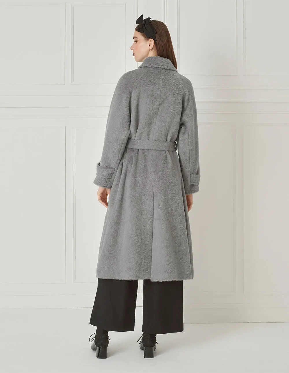 BORA AKSU Elegant And Simple Alpaca Blend Belted Woolen Coat