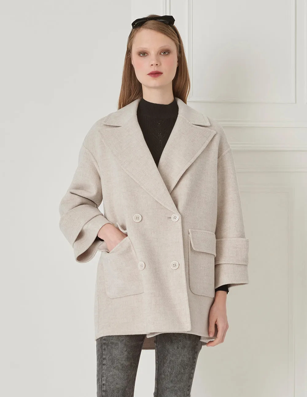 BORA AKSU Lapel Wool And Camel Hair-Blend Wool Coat