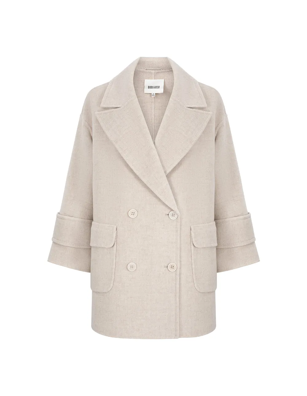 BORA AKSU Lapel Wool And Camel Hair-Blend Wool Coat