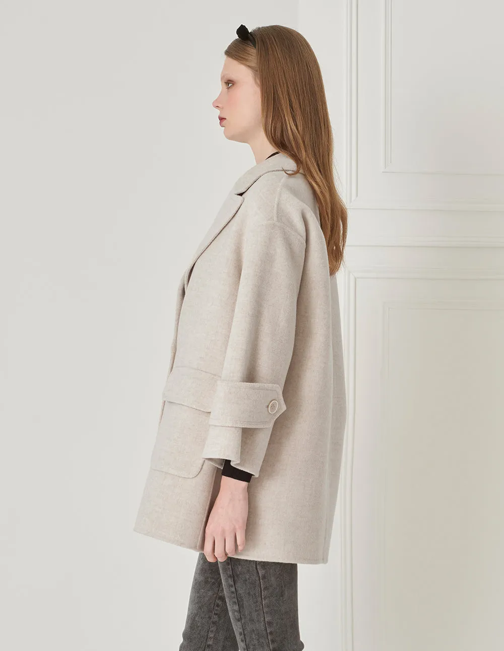 BORA AKSU Lapel Wool And Camel Hair-Blend Wool Coat