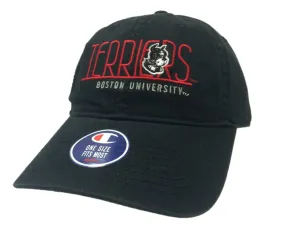 Boston Terriers Champion Black Red Adjustable Strap Cotton Slouch Hat Cap