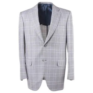 Brioni Light Gray Check Wool Sport Coat