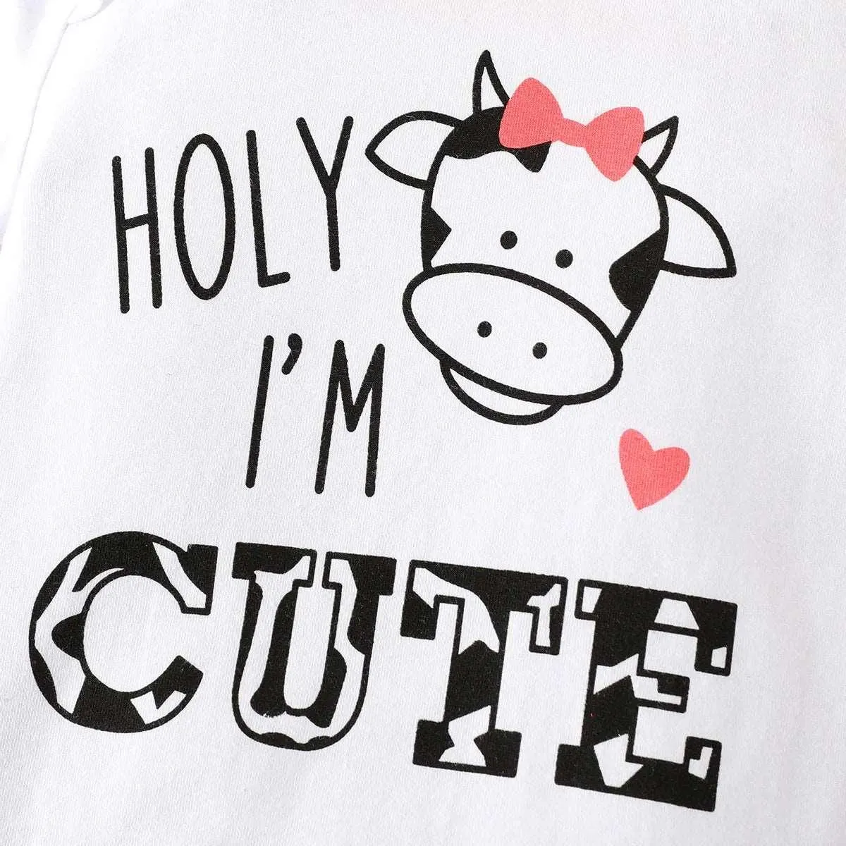 Cotton Ruffle Short-sleeve Romper & Polka Dots Mesh Skirt Set with Headband - Baby Girl (3Pcs)