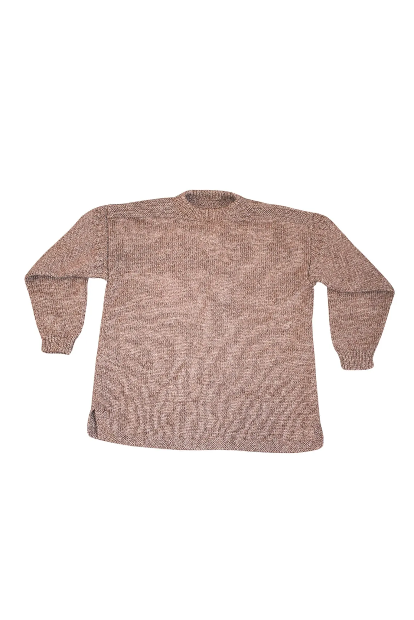 Handknit brown jumper, L