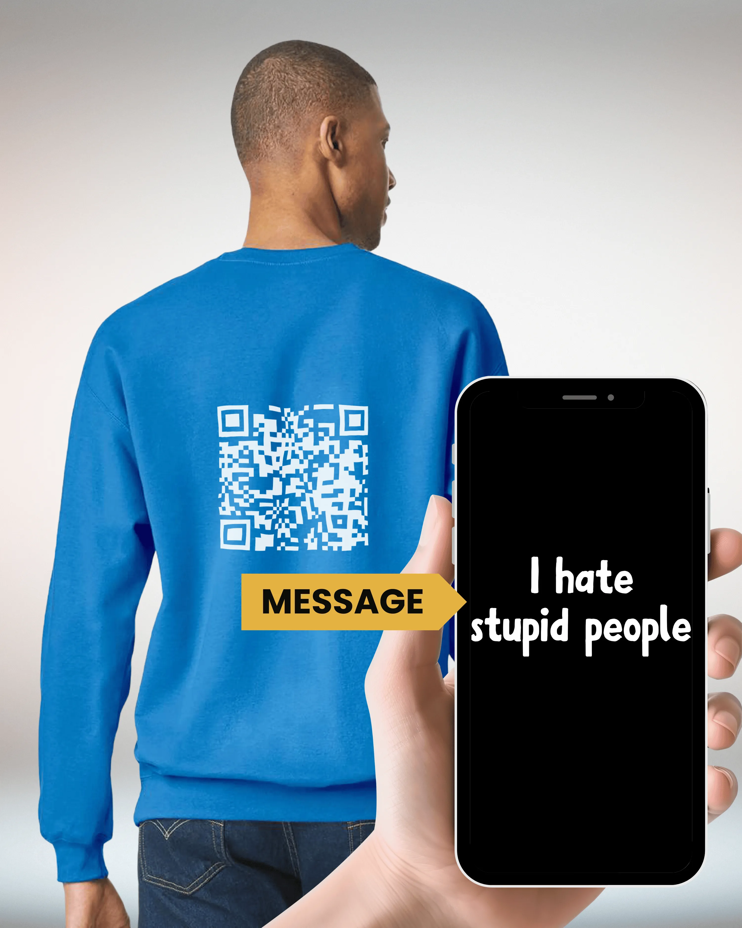 I hate stupid people Crewneck Sweatshirt QR Code