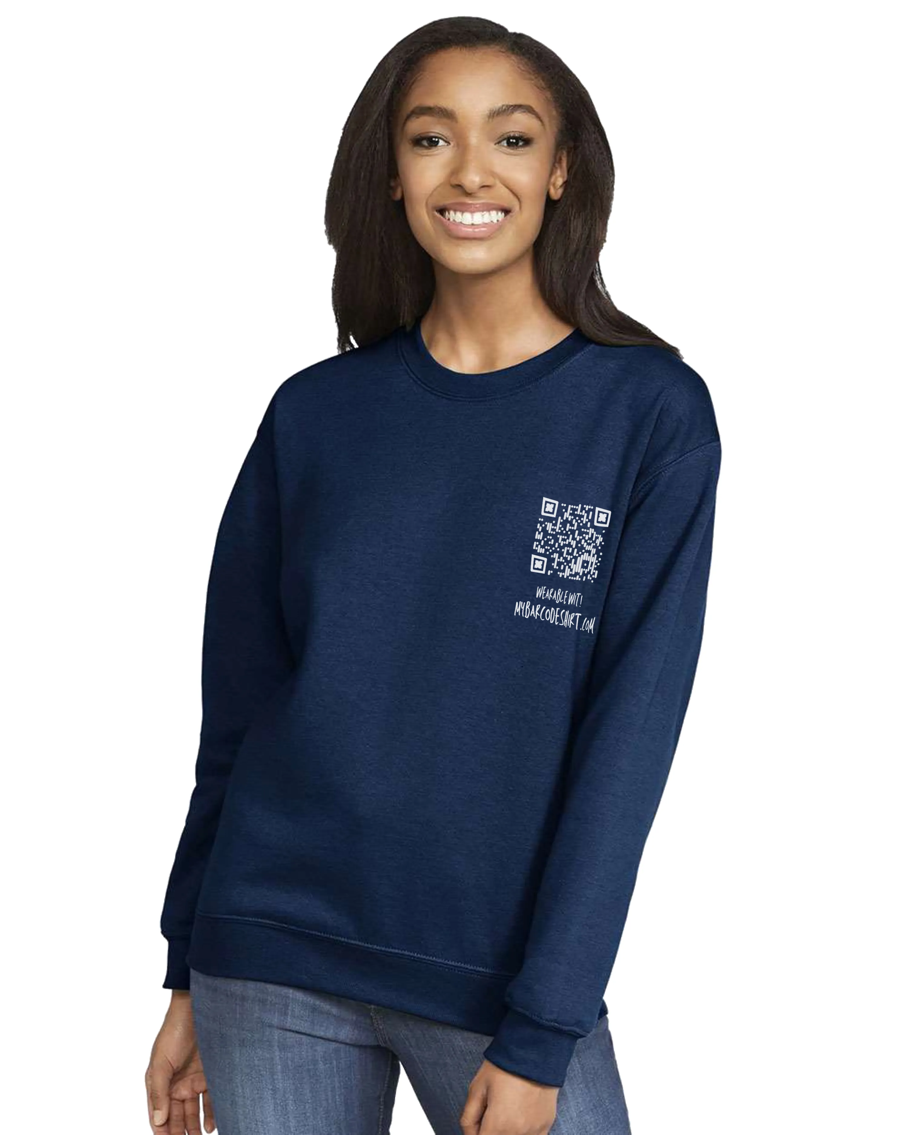 I hate stupid people Crewneck Sweatshirt QR Code