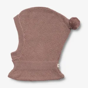 Knitted Balaclava Pomi | Baby - lavender rose