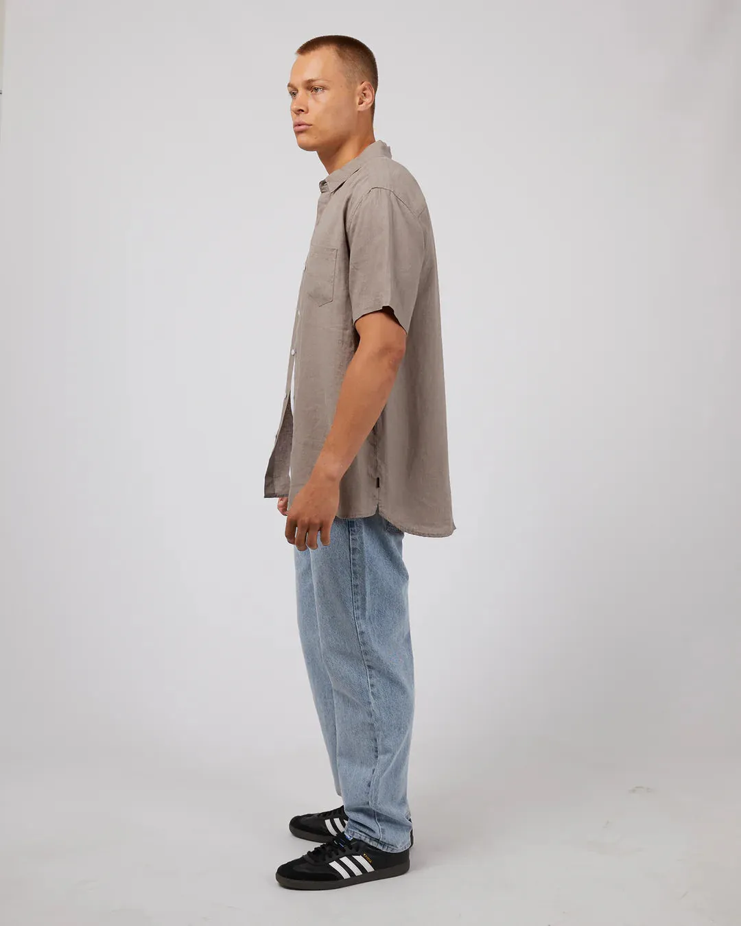 Linen SS Shirt - Mushroom
