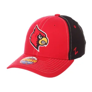 Louisville Cardinals Zephyr YOUTH Red Black Two-Tone "Staple" Snapback Hat Cap