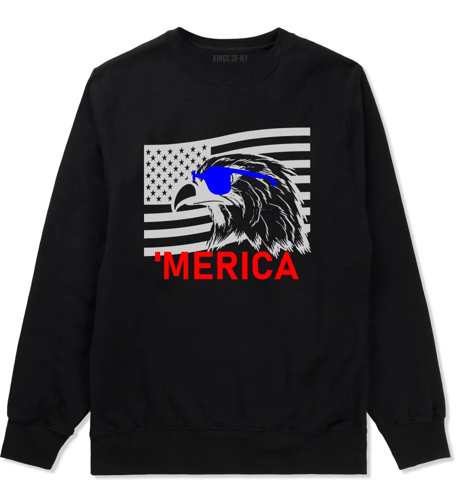 Merica Eagle Flag Funny Patriotic Mens Crewneck Sweatshirt