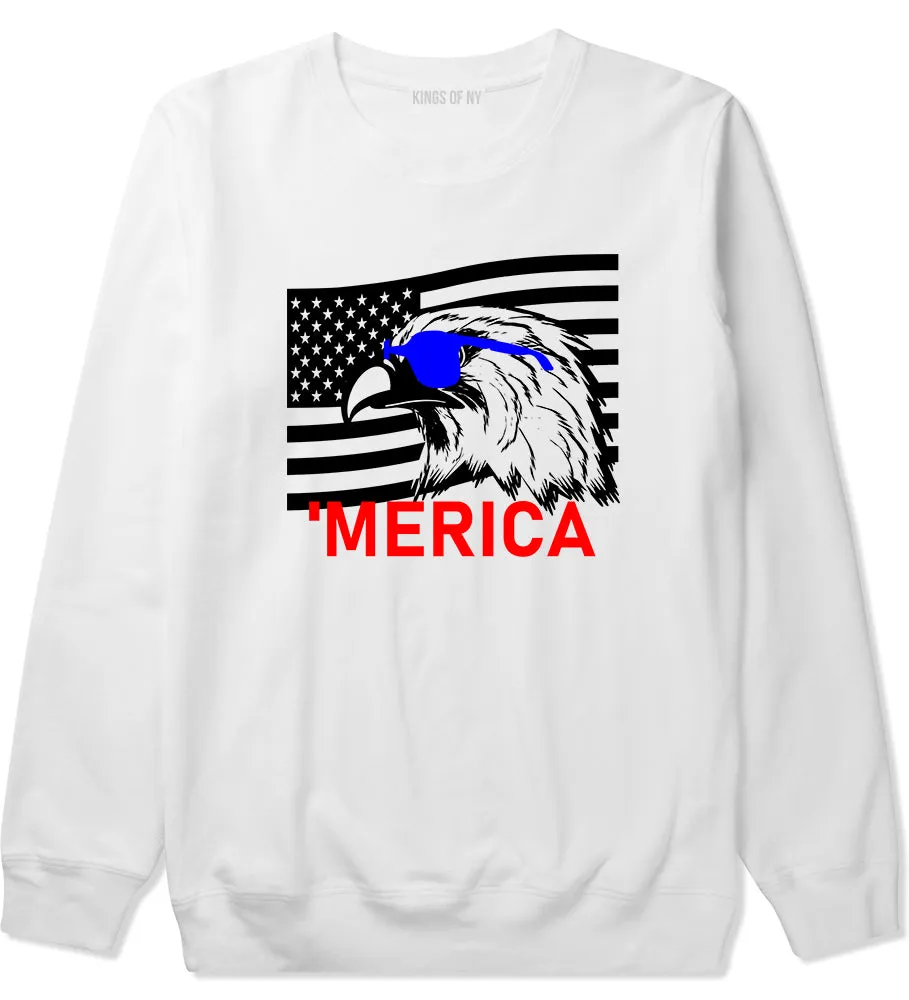 Merica Eagle Flag Funny Patriotic Mens Crewneck Sweatshirt