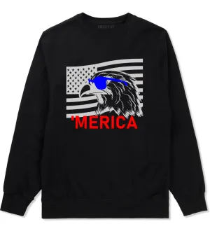 Merica Eagle Flag Funny Patriotic Mens Crewneck Sweatshirt