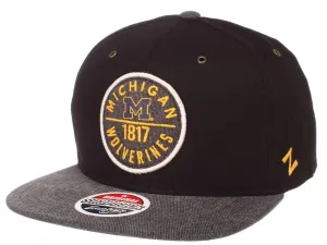 Michigan Wolverines Zephyr Admiral Flat Bill Black Snapback Adjustable Hat Cap