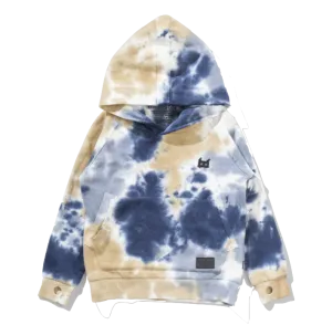 Munster Kids - Branded Tie Dye Hoodie in Denim/Tan