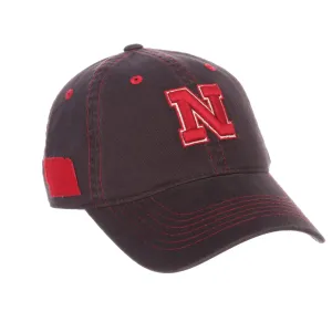 Nebraska Cornhuskers Zephyr Charcoal Gray "Stateside" Adj. Strap Slouch Hat Cap