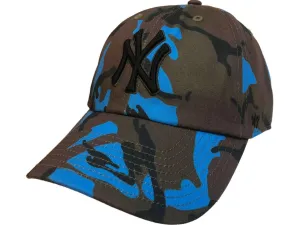 New York Yankees 47 Brand Blue Camo Cameon Clean Up Adjustable Slouch Hat Cap