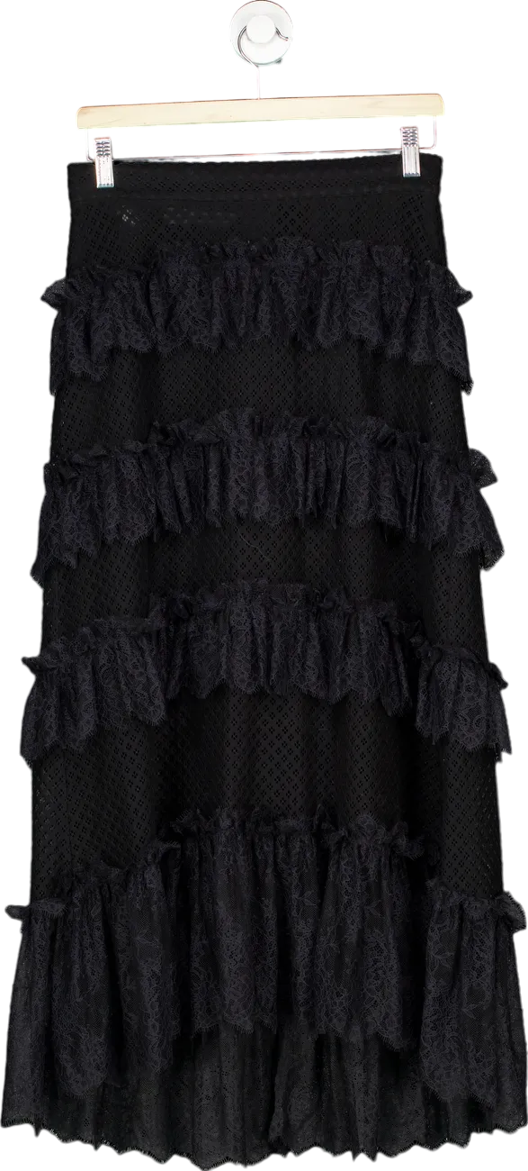 Philosophy di Lorenzo Serafini Black Lace Layered Skirt UK 8