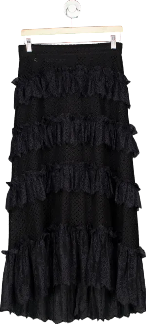 Philosophy di Lorenzo Serafini Black Lace Layered Skirt UK 8