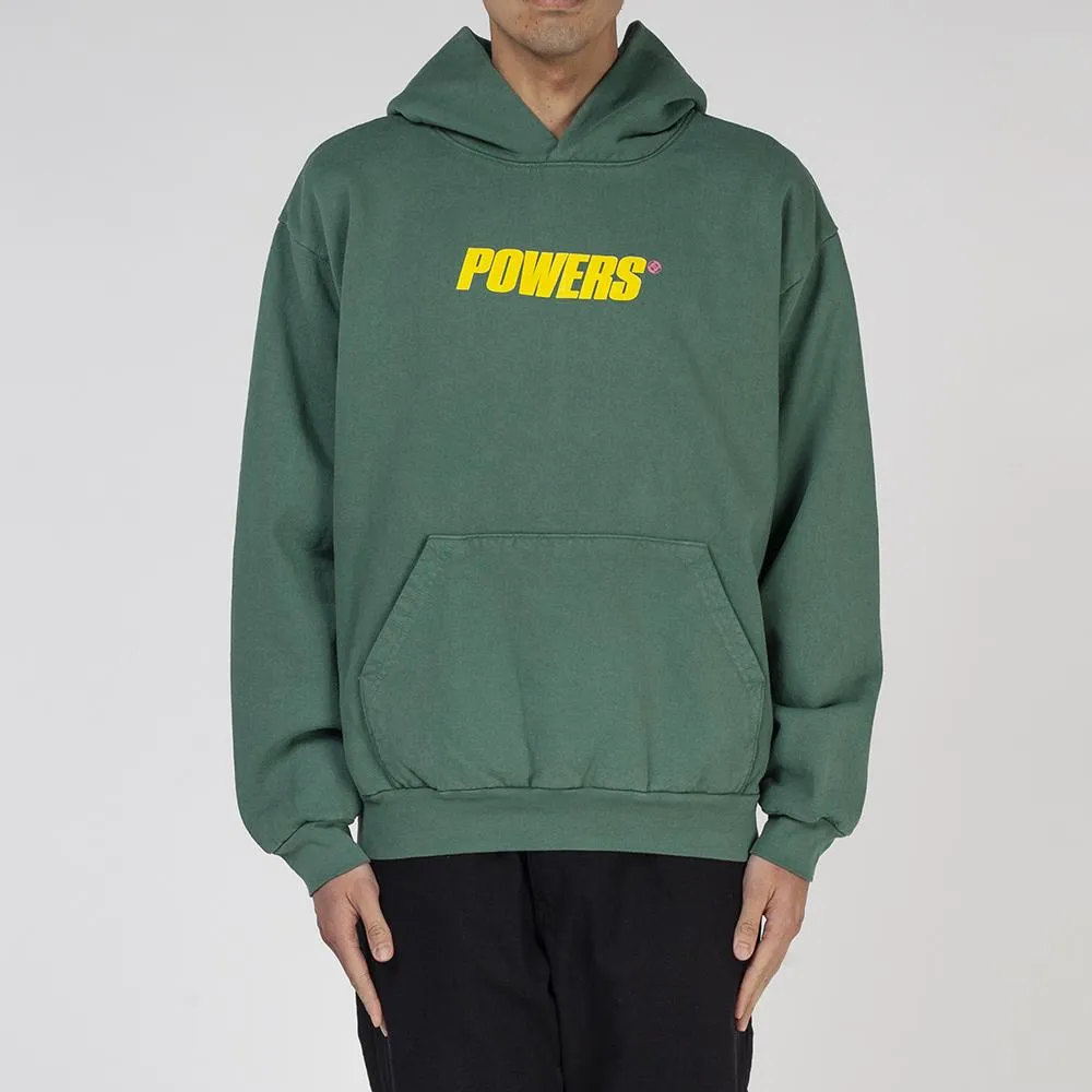 Powers Spellout Pullover Hoodie / Green
