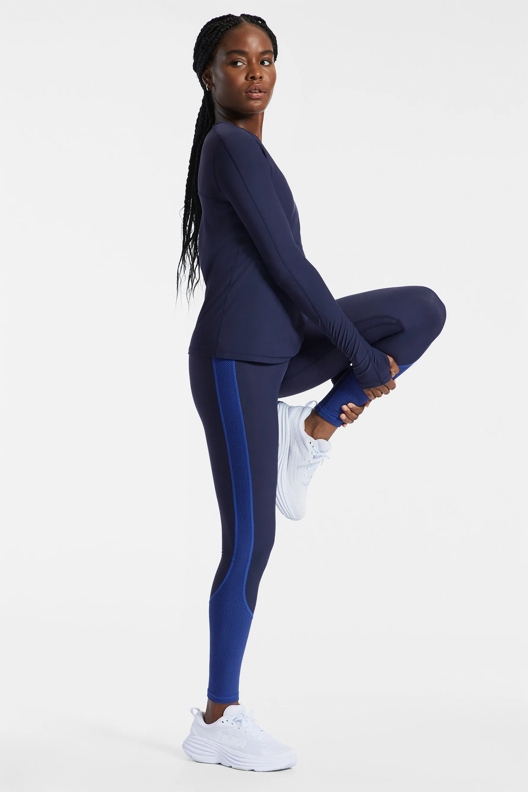 Pro Fleece Seam Long Sleeve Top - Navy Blazer