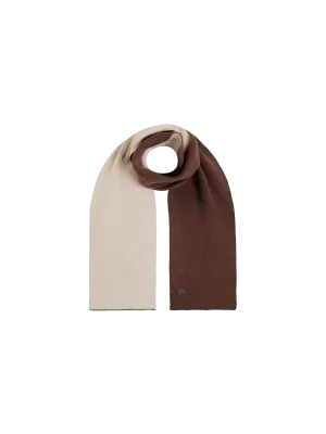 Recycled Cashmere Bi-color Scarf—chestnut brown