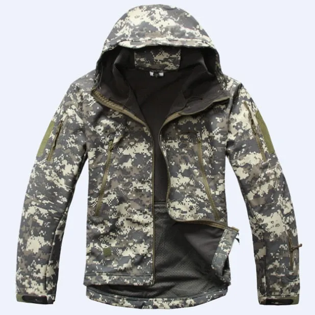 Shark Skin Camouflage Coat Military Jacket Men Waterproof Tactical Softshell Hoodies Army windbreaker Jackets