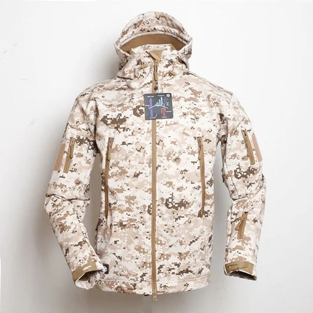 Shark Skin Camouflage Coat Military Jacket Men Waterproof Tactical Softshell Hoodies Army windbreaker Jackets