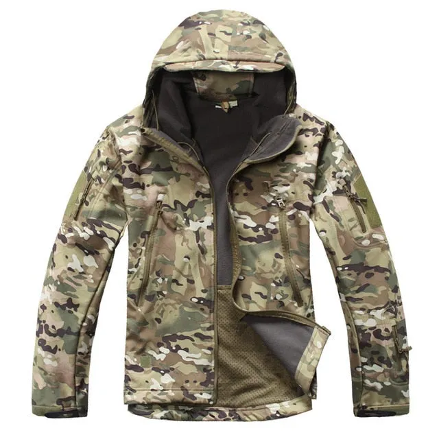 Shark Skin Camouflage Coat Military Jacket Men Waterproof Tactical Softshell Hoodies Army windbreaker Jackets