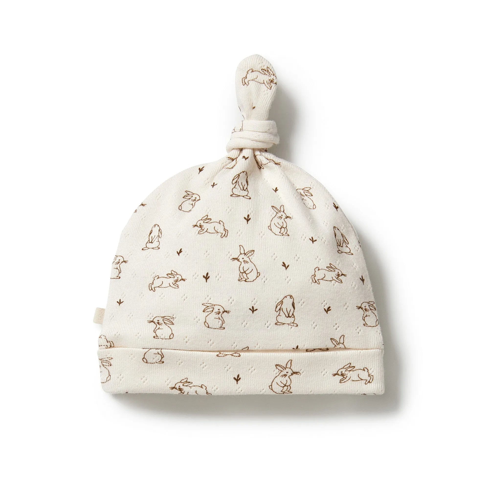Wilson and Frenchy Organic Pointelle Knot Hat - Bunny Love